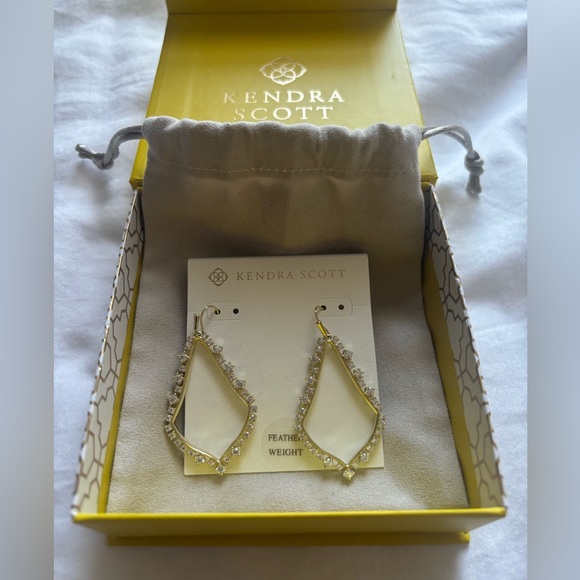 Kendra Scott Gold and Silver Teardrop Earrings - Picture 1 of 5